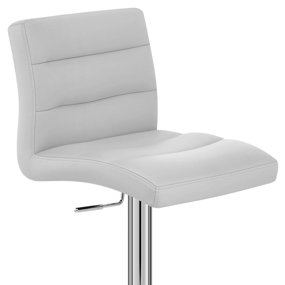 Rush Real Leather Chrome Stool Grey