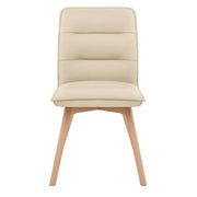 Chaise Cuir Véritable Bois - Ciro Crème