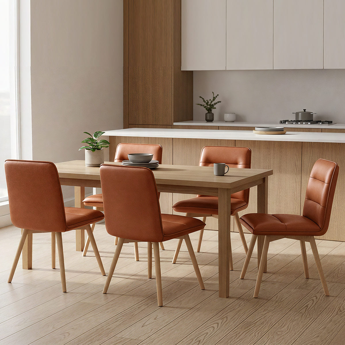 Ciro Real Leather Dining Chair Tan