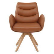 Fauteuil Bois Cuir Véritable - Madrid Marron