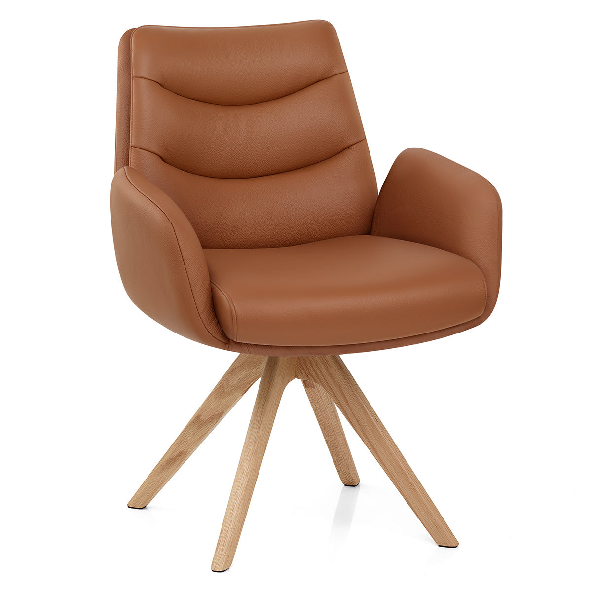 Fauteuil Bois Cuir Véritable - Madrid Marron