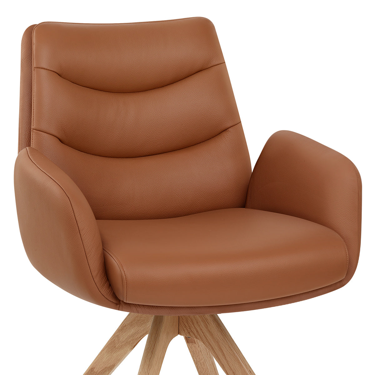 Fauteuil Bois Cuir Véritable - Madrid Marron