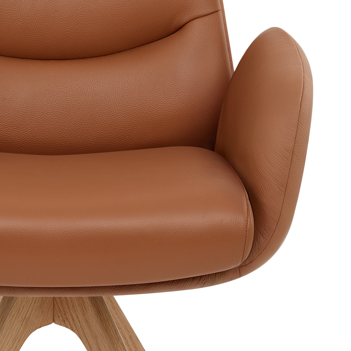 Fauteuil Bois Cuir Véritable - Madrid Marron