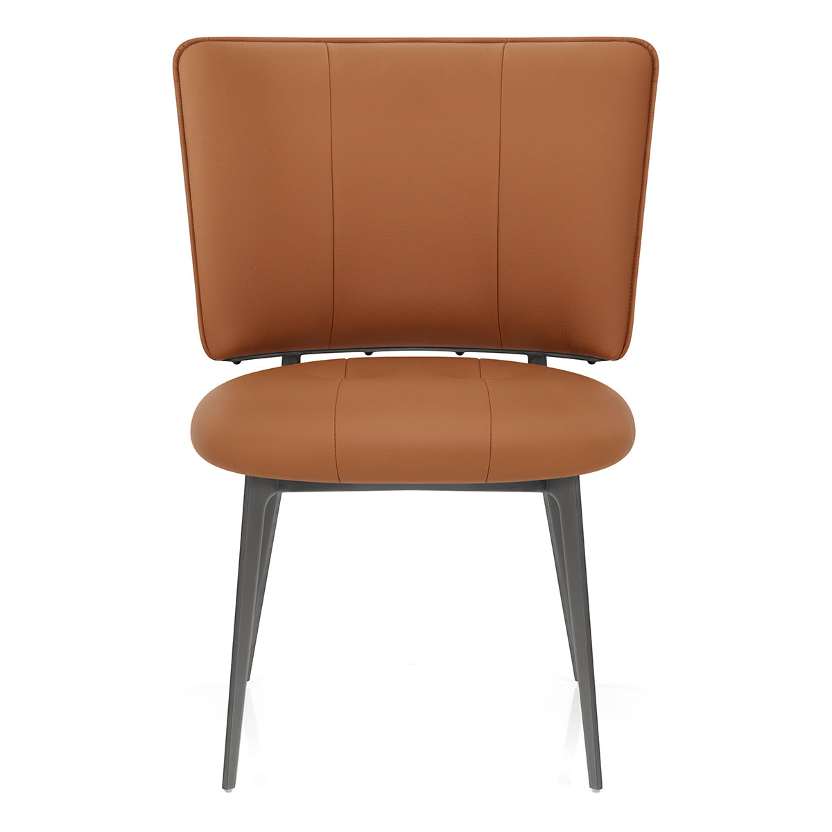 Chaise Cuir eco Graphite Brossé - Ellis Marron