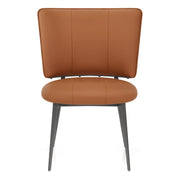 Chaise Cuir eco Graphite Brossé - Ellis Marron