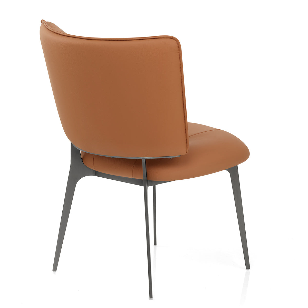 Chaise Cuir eco Graphite Brossé - Ellis Marron
