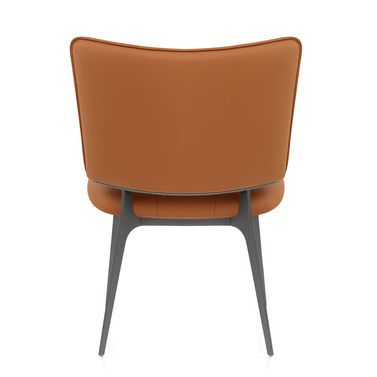 Chaise Cuir eco Graphite Brossé - Ellis Marron