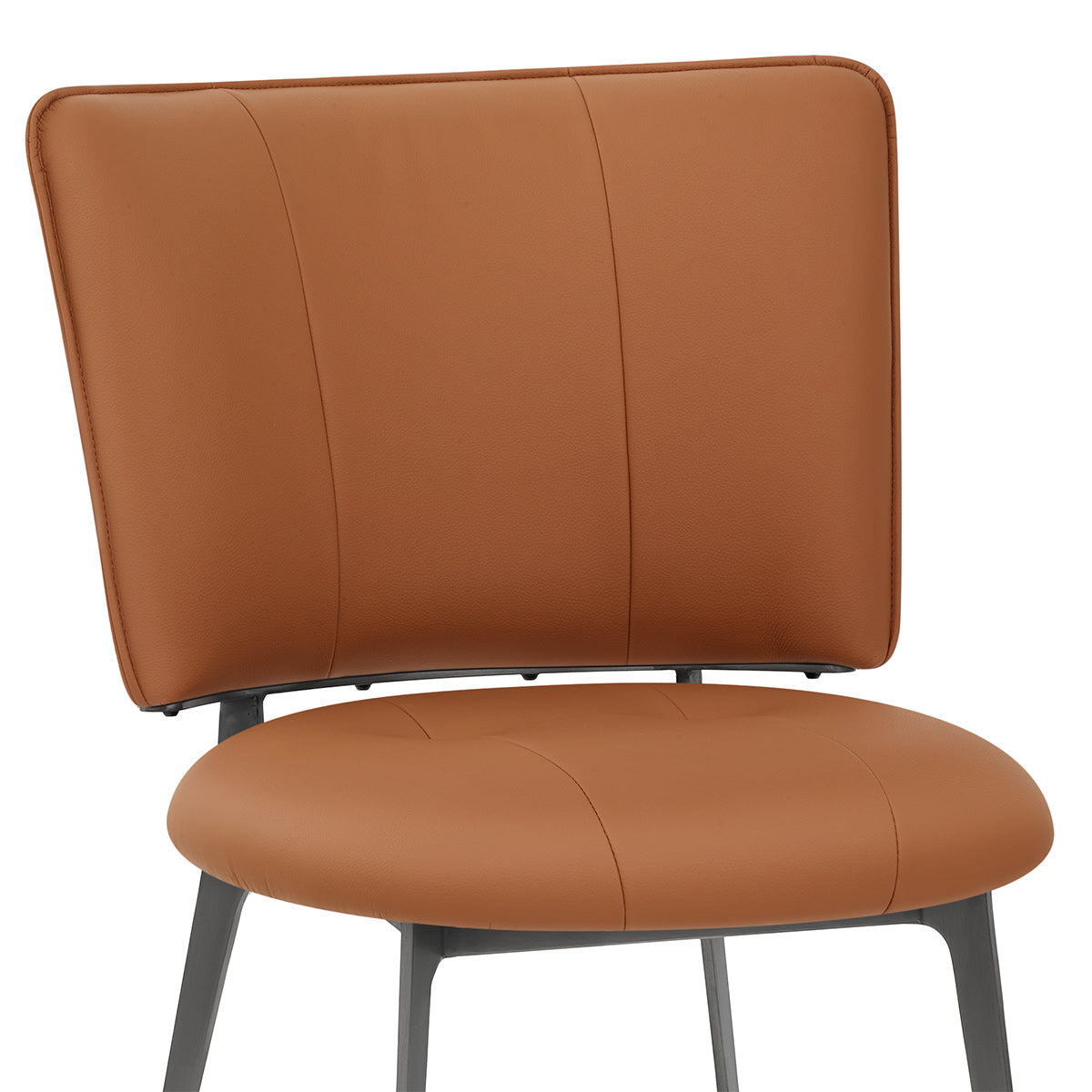 Chaise Cuir eco Graphite Brossé - Ellis Marron