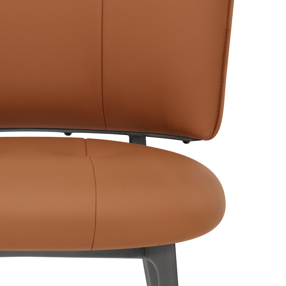 Chaise Cuir eco Graphite Brossé - Ellis Marron