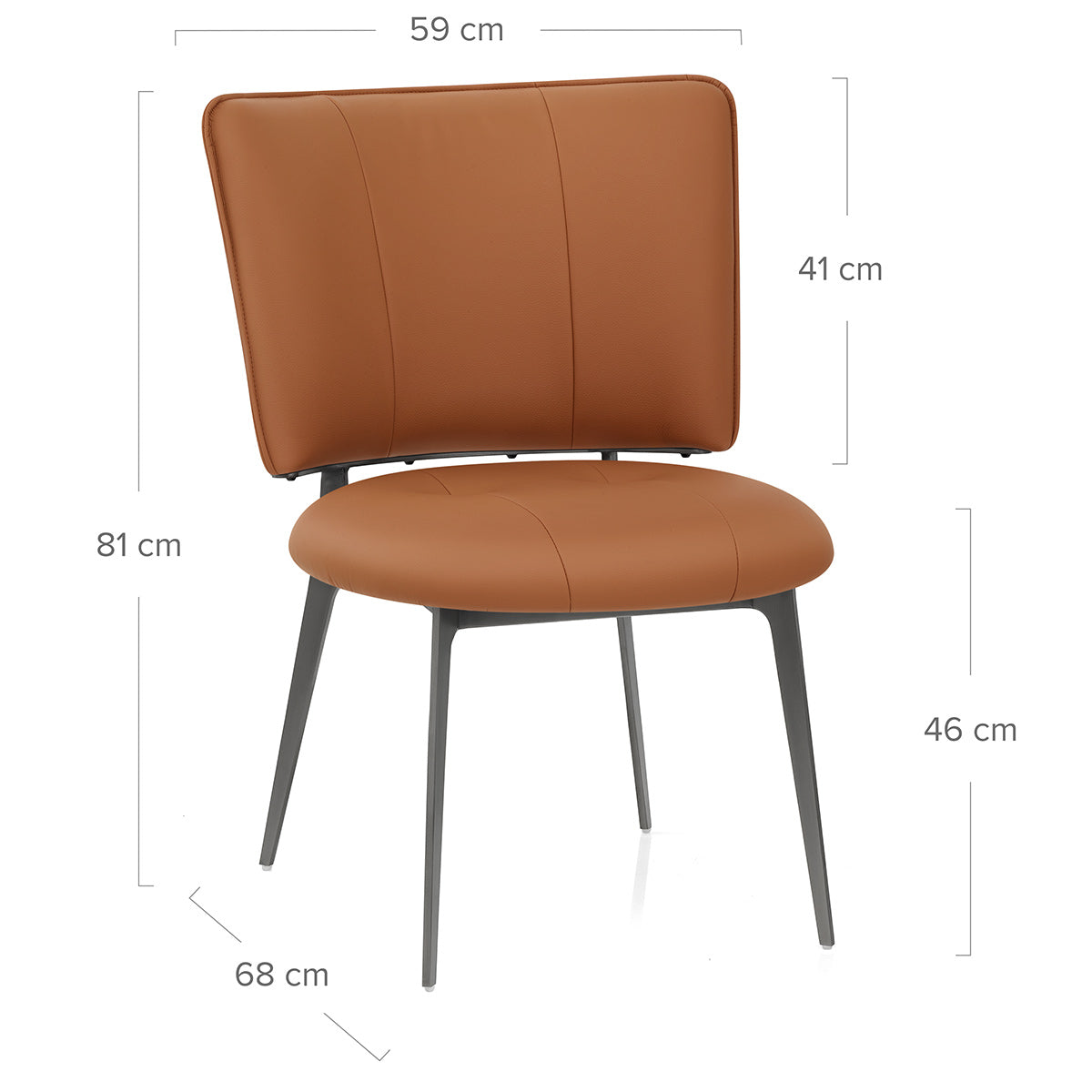 Chaise Cuir eco Graphite Brossé - Ellis Marron