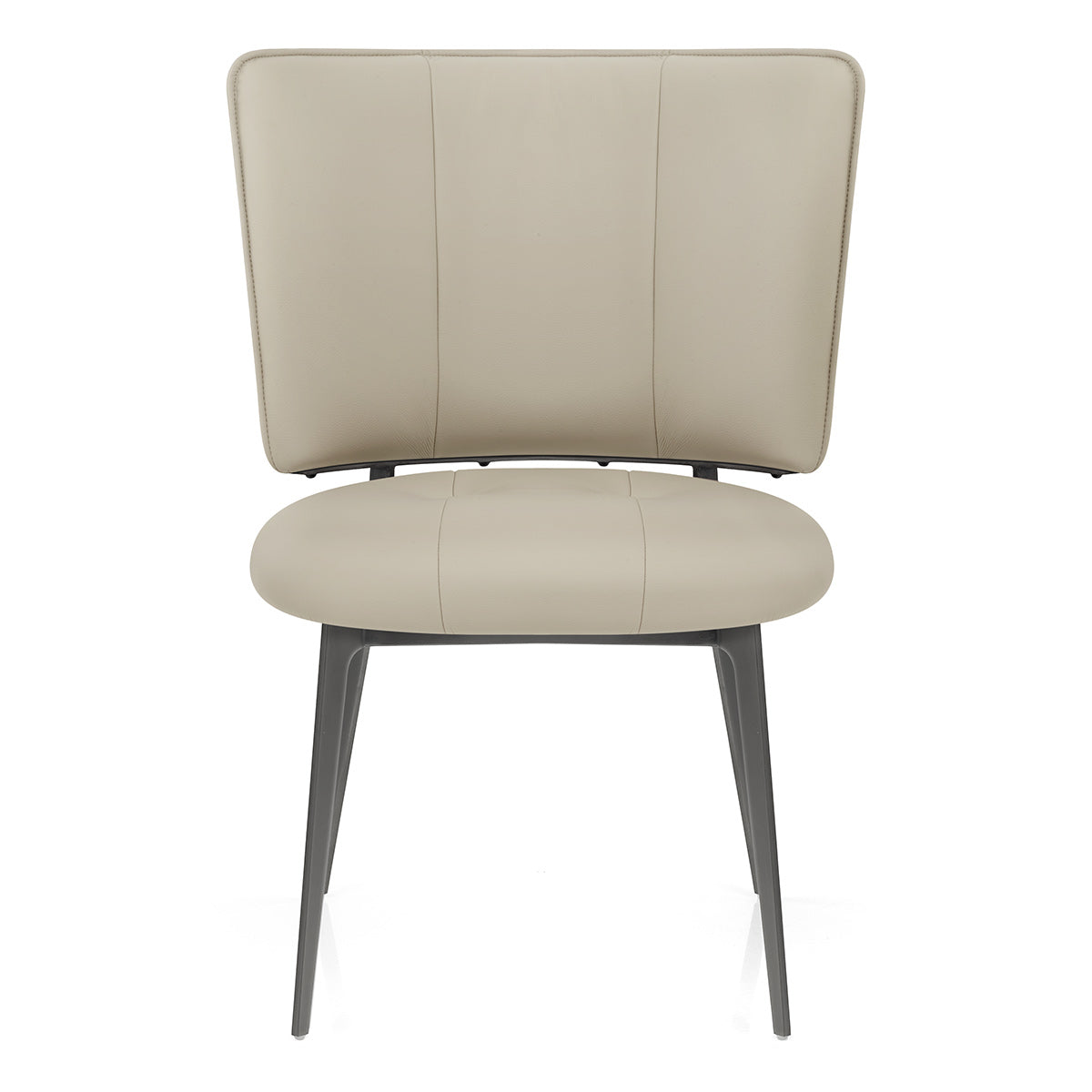 Chaise Cuir eco Graphite Brossé - Ellis Taupe