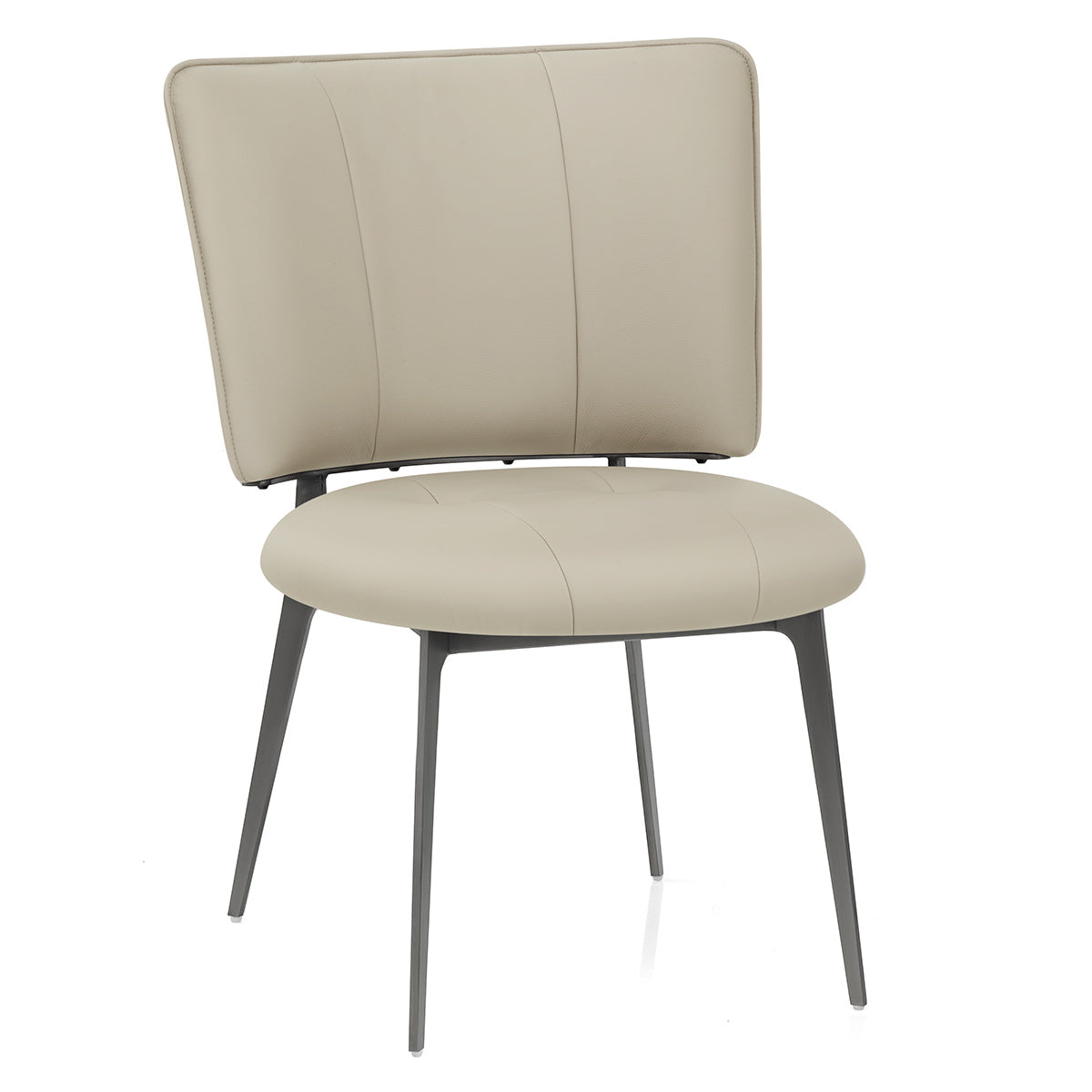Chaise Cuir eco Graphite Brossé - Ellis Taupe