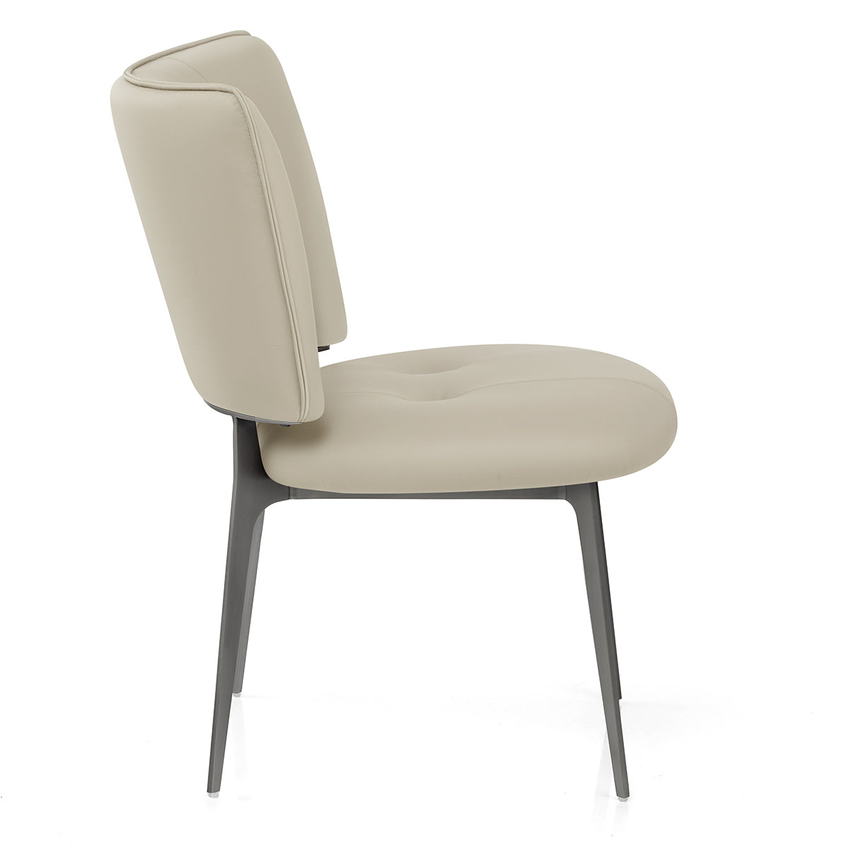Chaise Cuir eco Graphite Brossé - Ellis Taupe