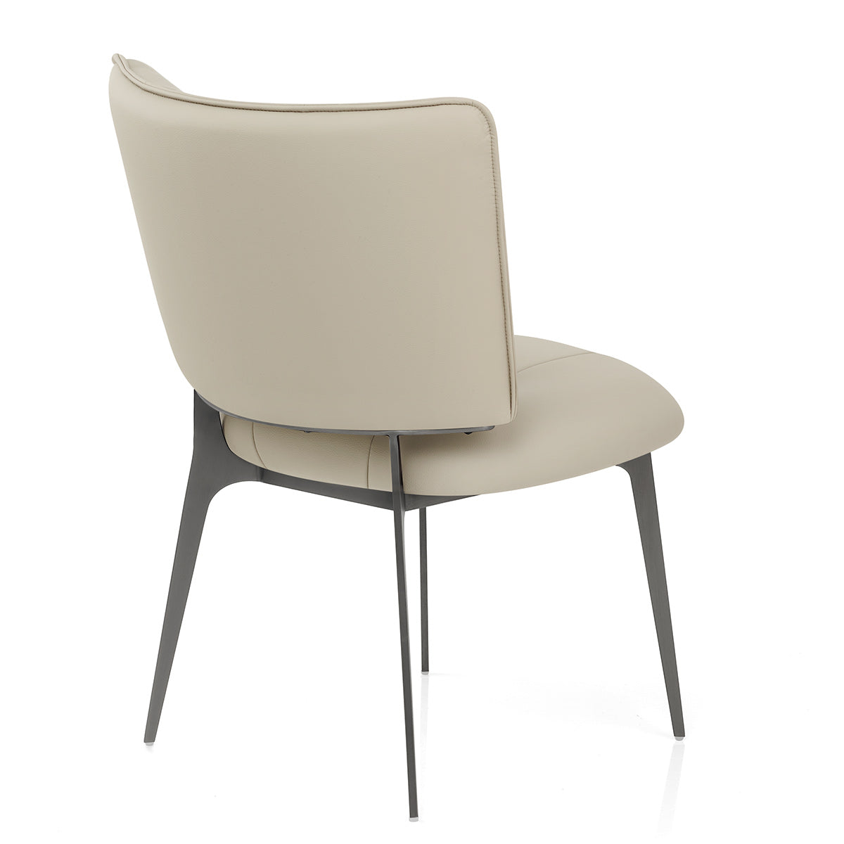 Chaise Cuir eco Graphite Brossé - Ellis Taupe