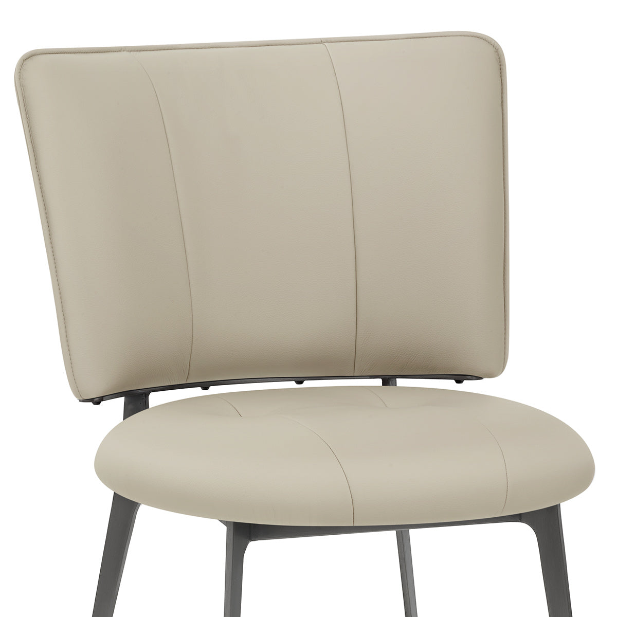 Chaise Cuir eco Graphite Brossé - Ellis Taupe