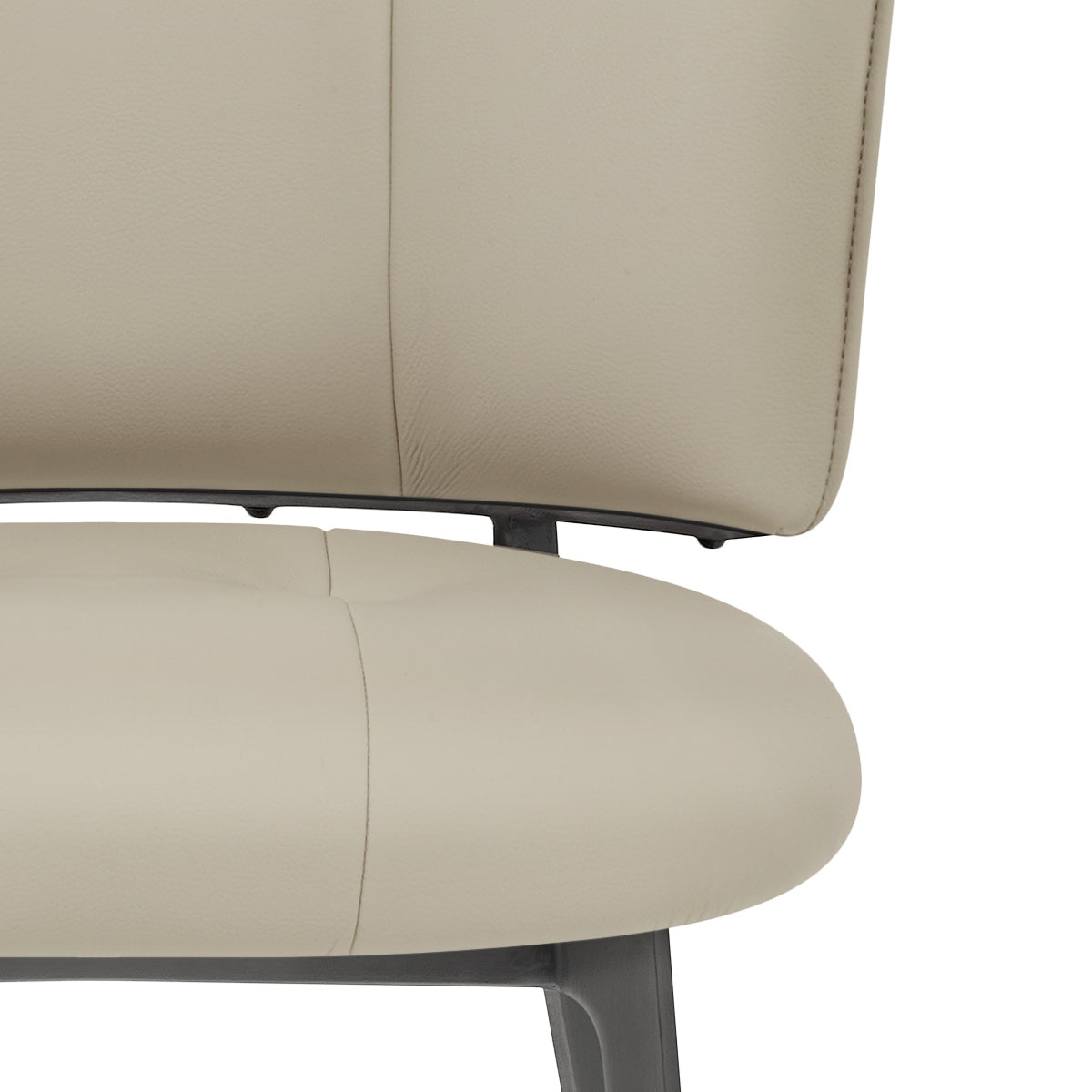 Chaise Cuir eco Graphite Brossé - Ellis Taupe