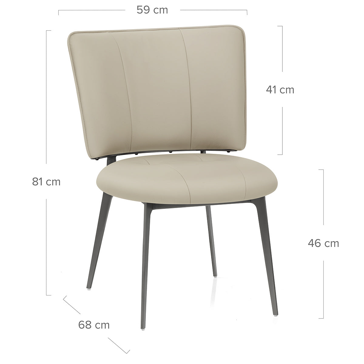 Chaise Cuir eco Graphite Brossé - Ellis Taupe