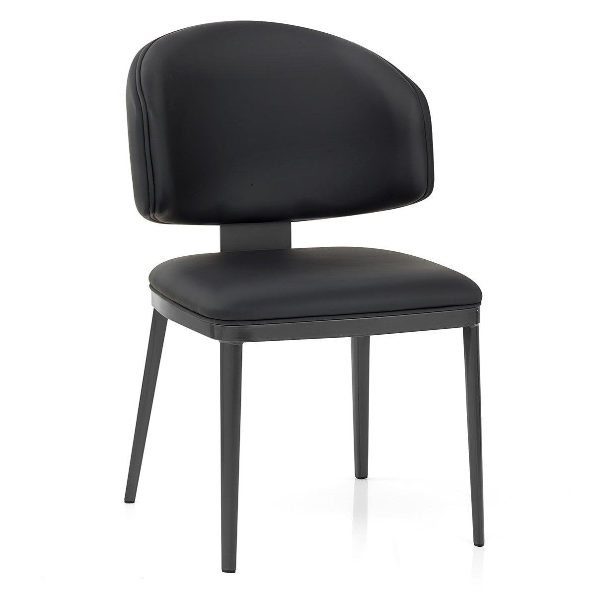 Chaise Faux Cuir Graphite - Elton Noir