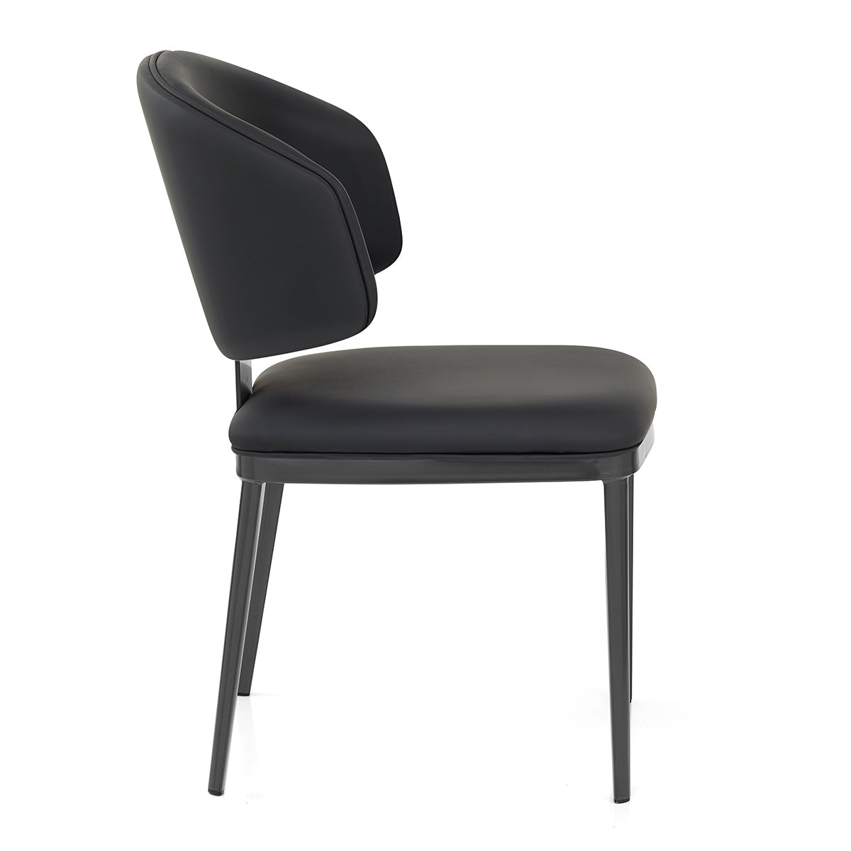 Chaise Faux Cuir Graphite - Elton Noir