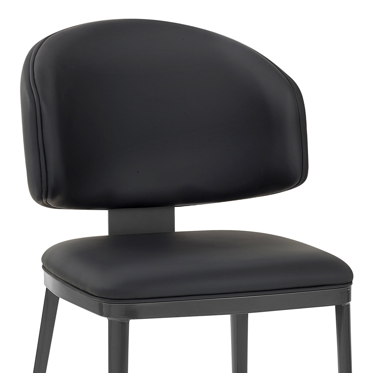 Chaise Faux Cuir Graphite - Elton Noir