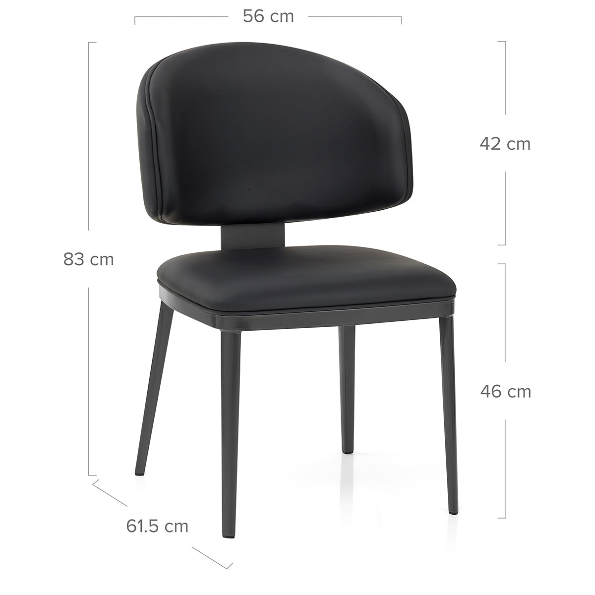 Chaise Faux Cuir Graphite - Elton Noir