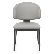 Chaise Faux Cuir Graphite - Elton Gris Clair