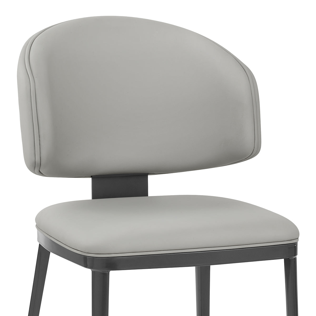 Chaise Faux Cuir Graphite - Elton Gris Clair