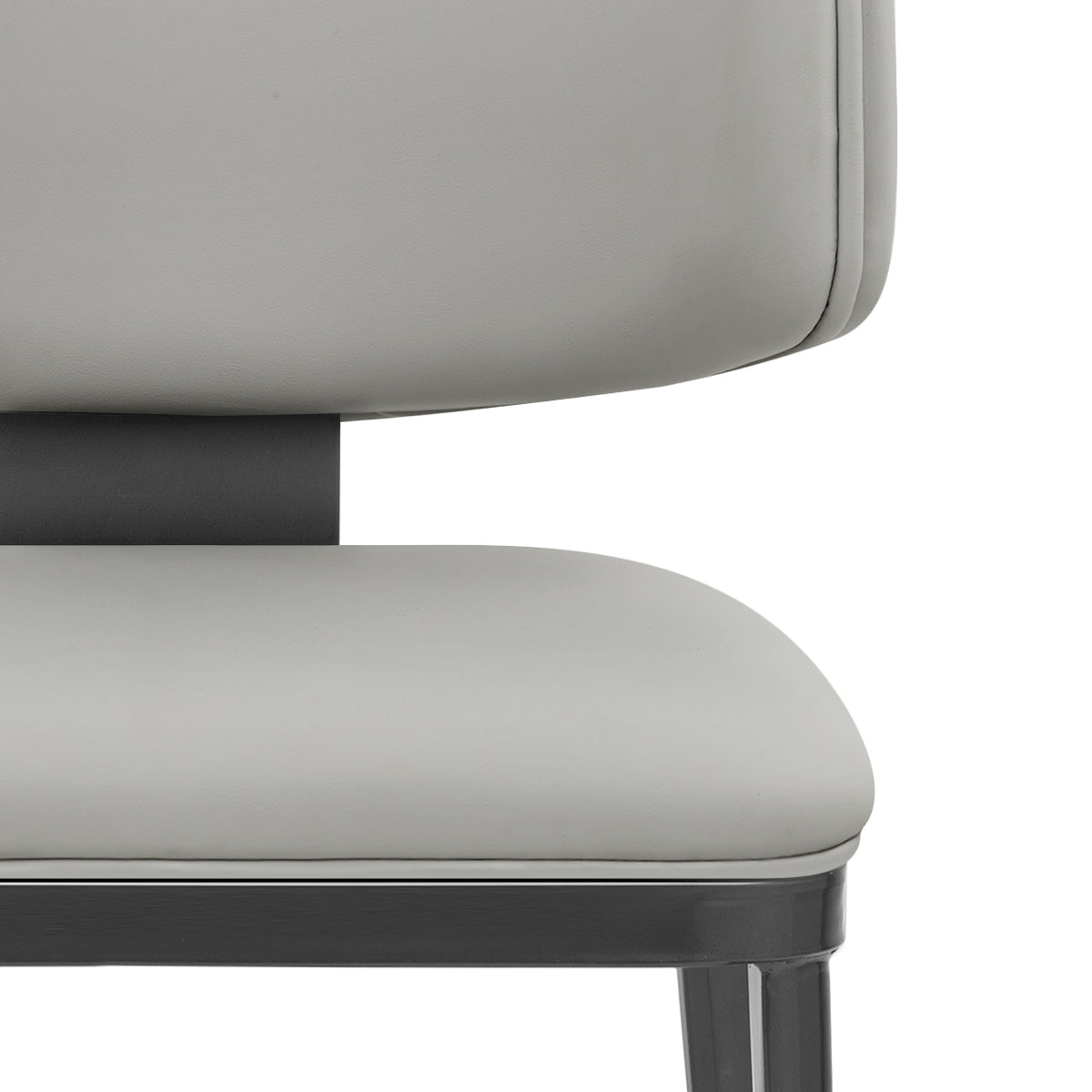 Chaise Faux Cuir Graphite - Elton Gris Clair