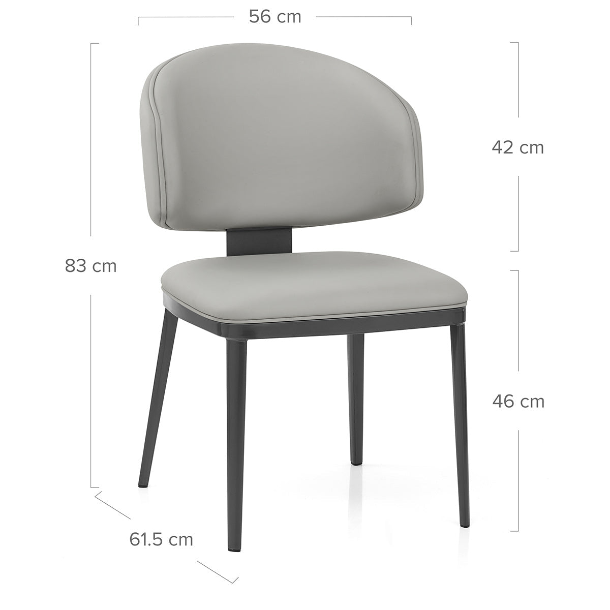 Chaise Faux Cuir Graphite - Elton Gris Clair