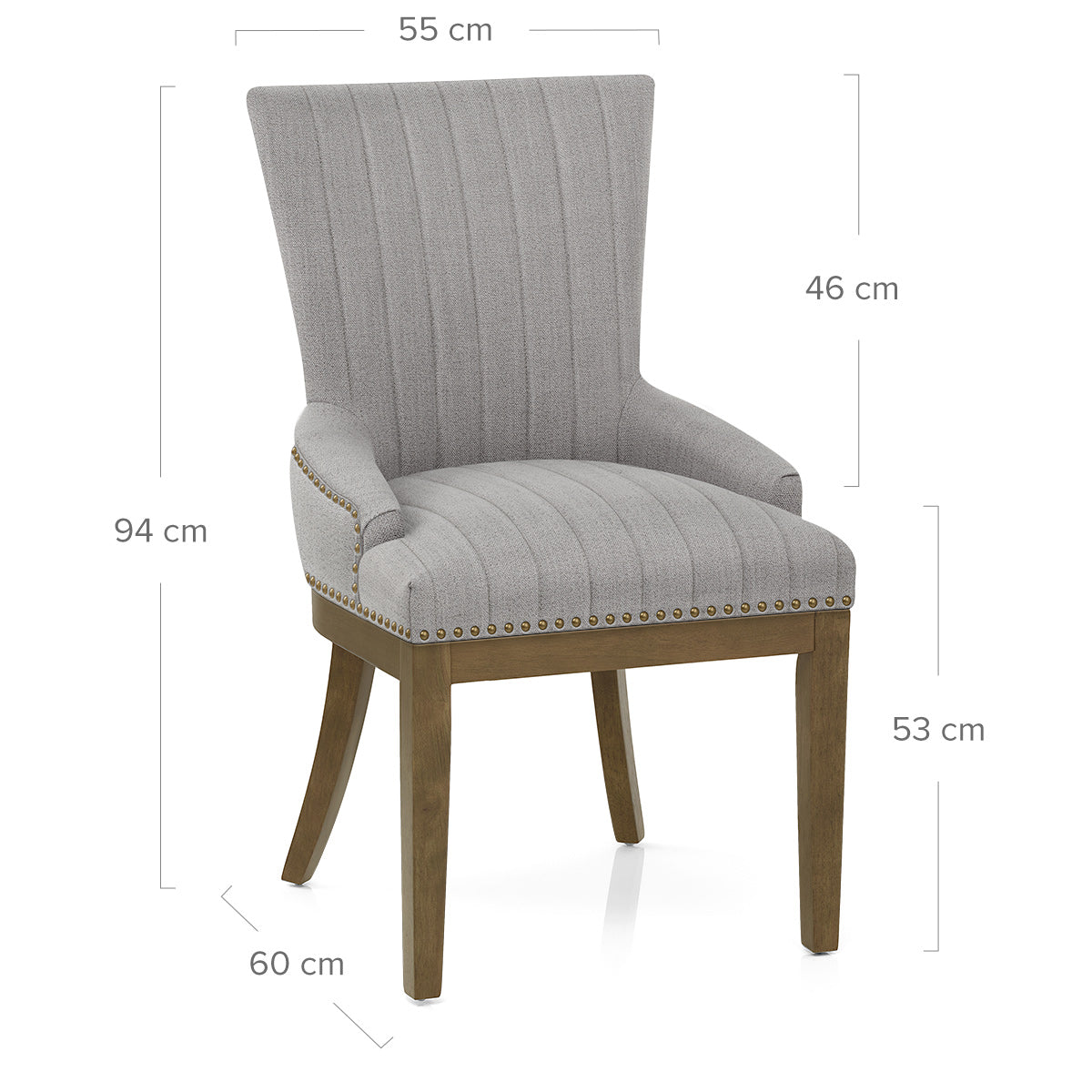 Chaise Bois Tissu - Chiltern Gris