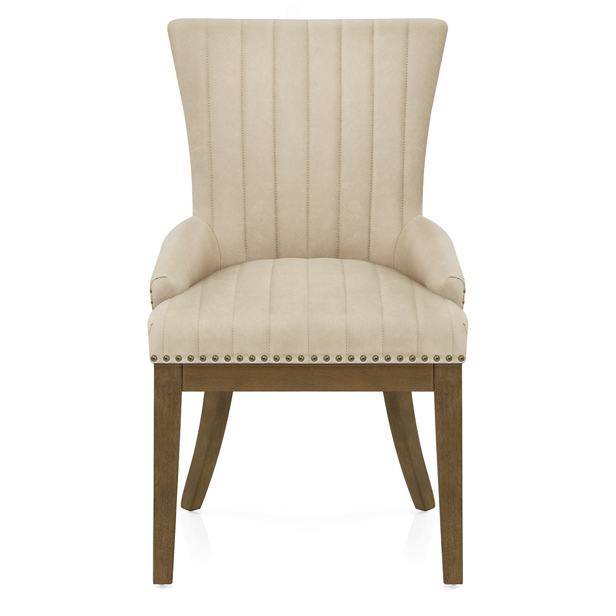 Chaise Bois Faux Cuir - Chiltern Crème