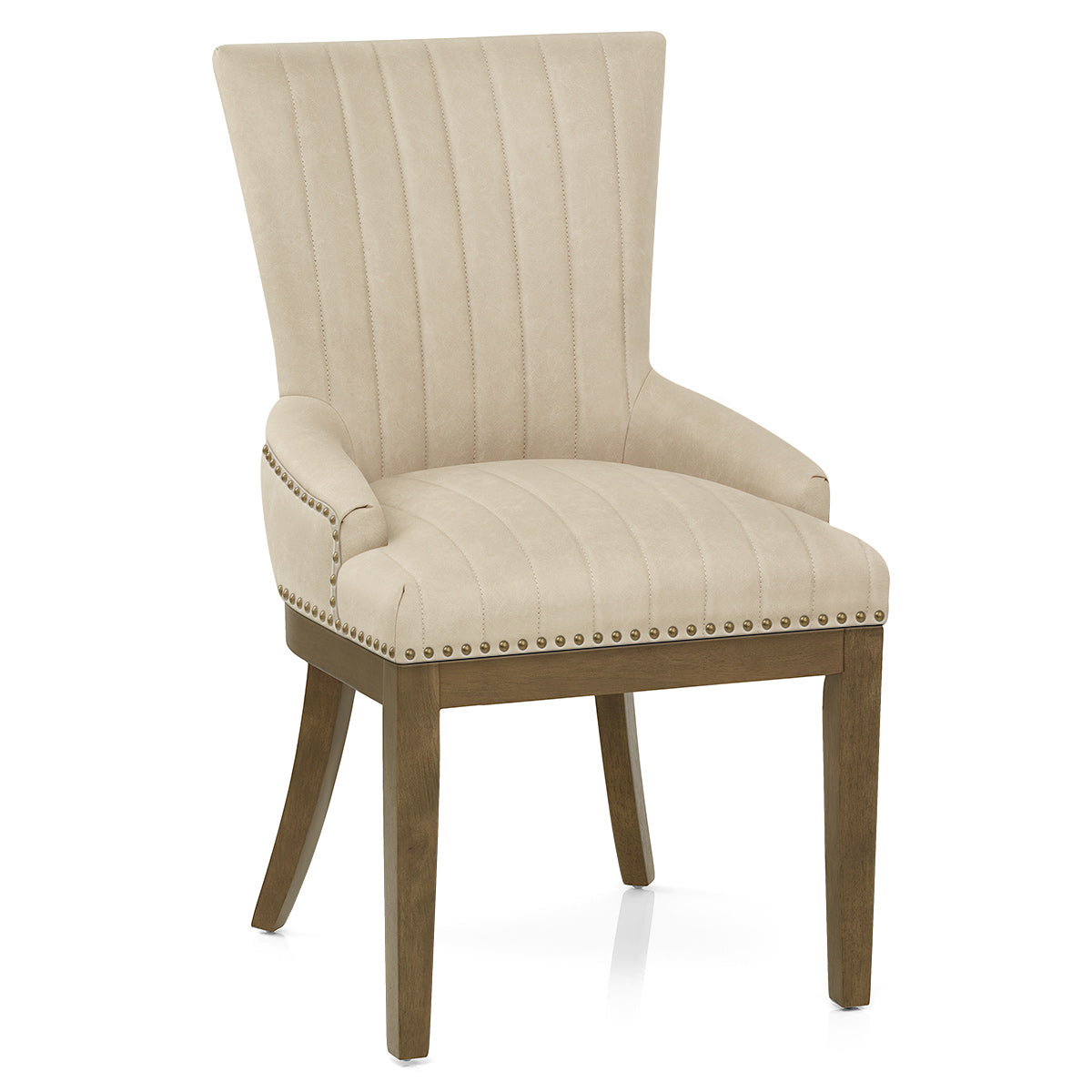 Chaise Bois Faux Cuir - Chiltern Crème
