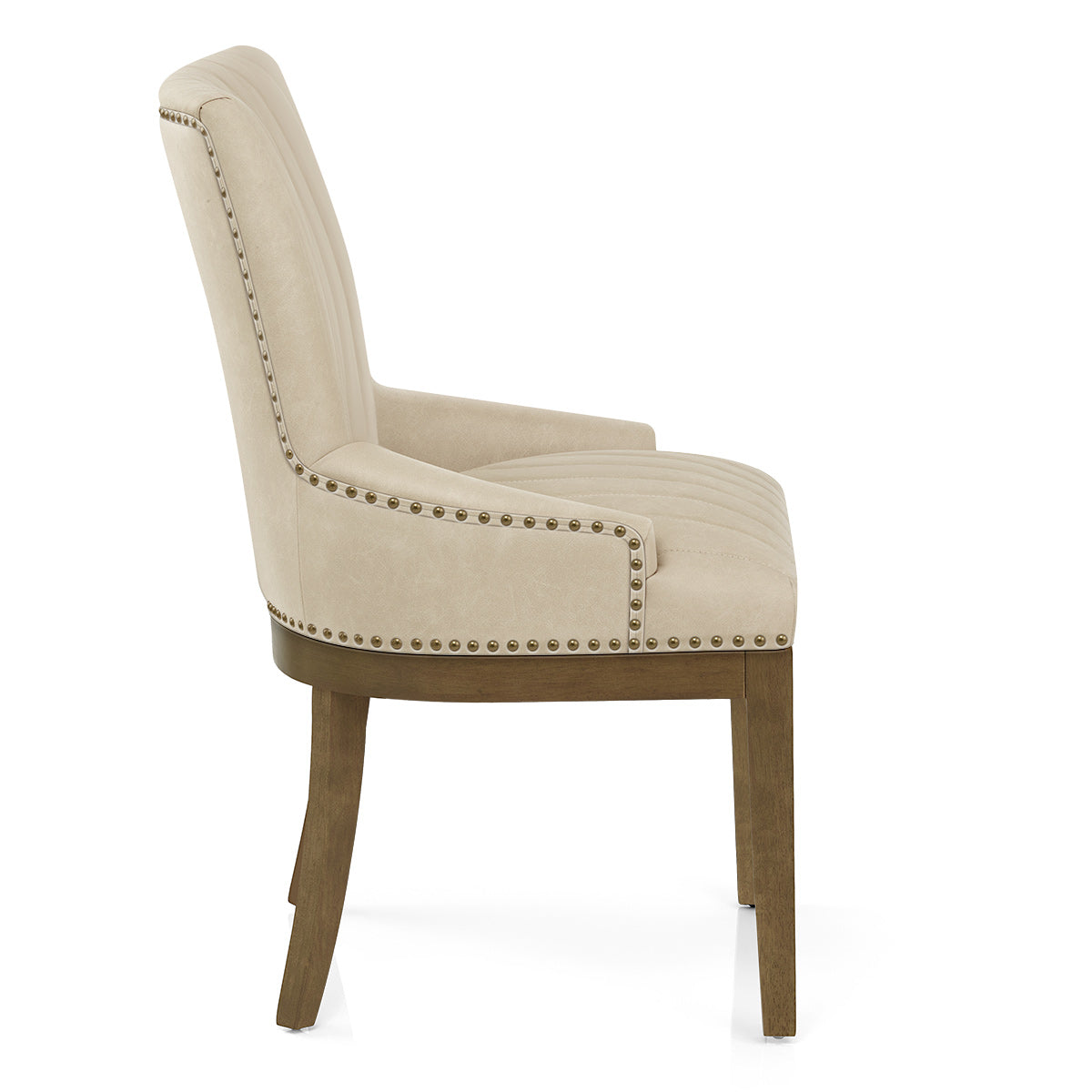 Chaise Bois Faux Cuir - Chiltern Crème