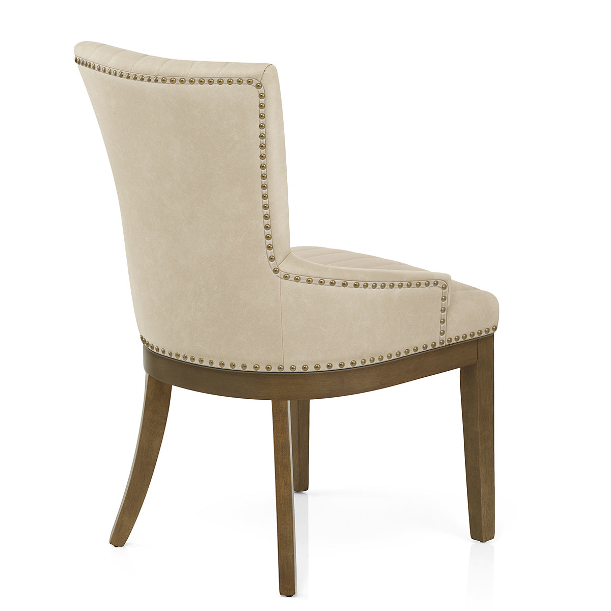 Chaise Bois Faux Cuir - Chiltern Crème