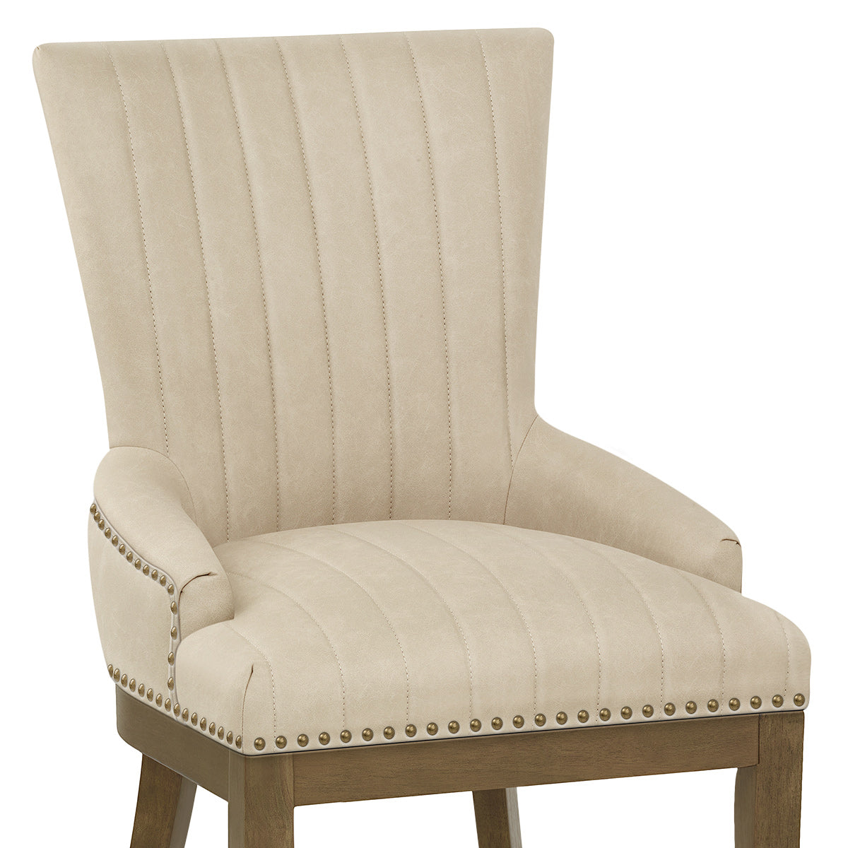 Chaise Bois Faux Cuir - Chiltern Crème