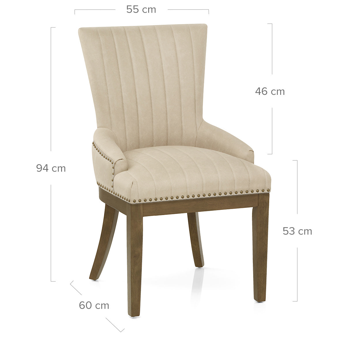 Chaise Bois Faux Cuir - Chiltern Crème
