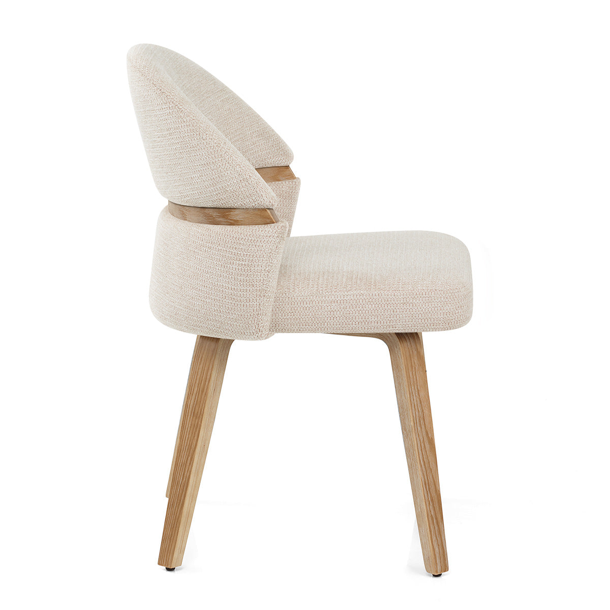 Chaise Bois Tissu - Odessa Crème