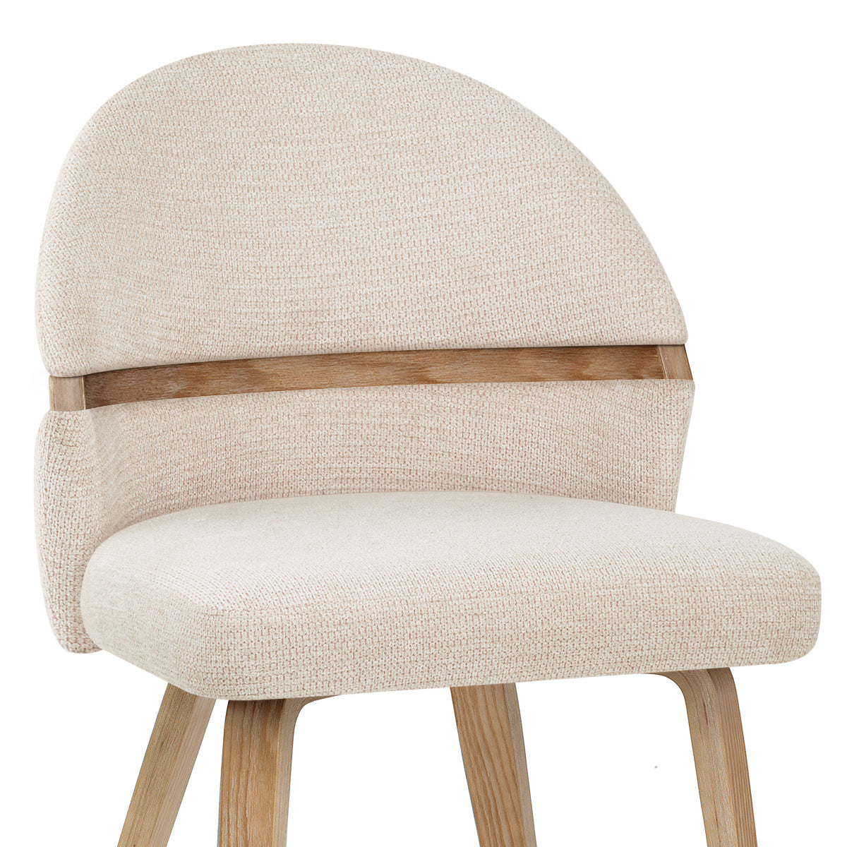 Chaise Bois Tissu - Odessa Crème