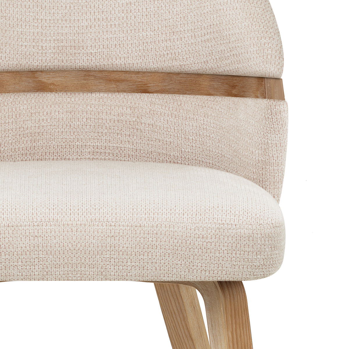 Chaise Bois Tissu - Odessa Crème