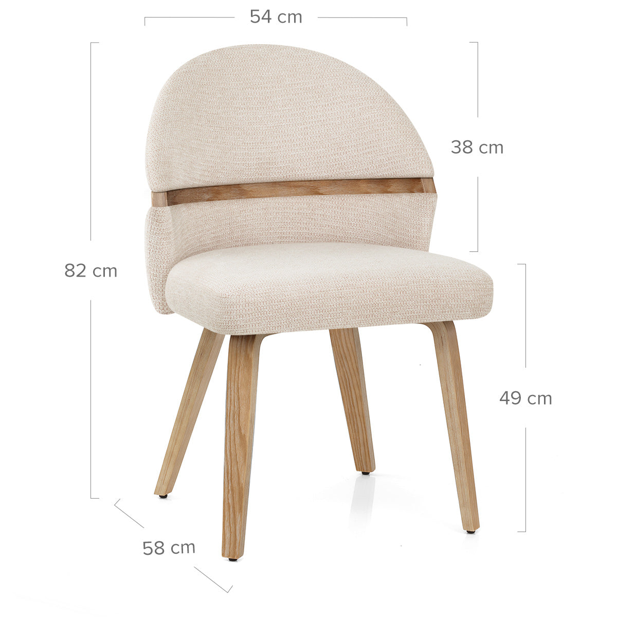 Chaise Bois Tissu - Odessa Crème