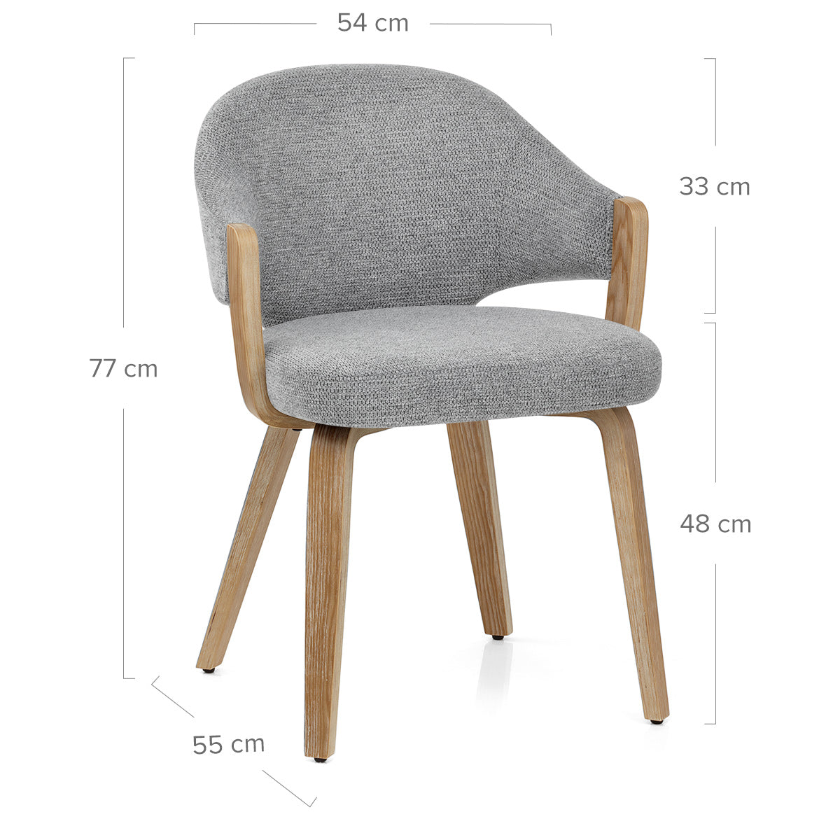 Chaise Bois Tissu - Otto Gris