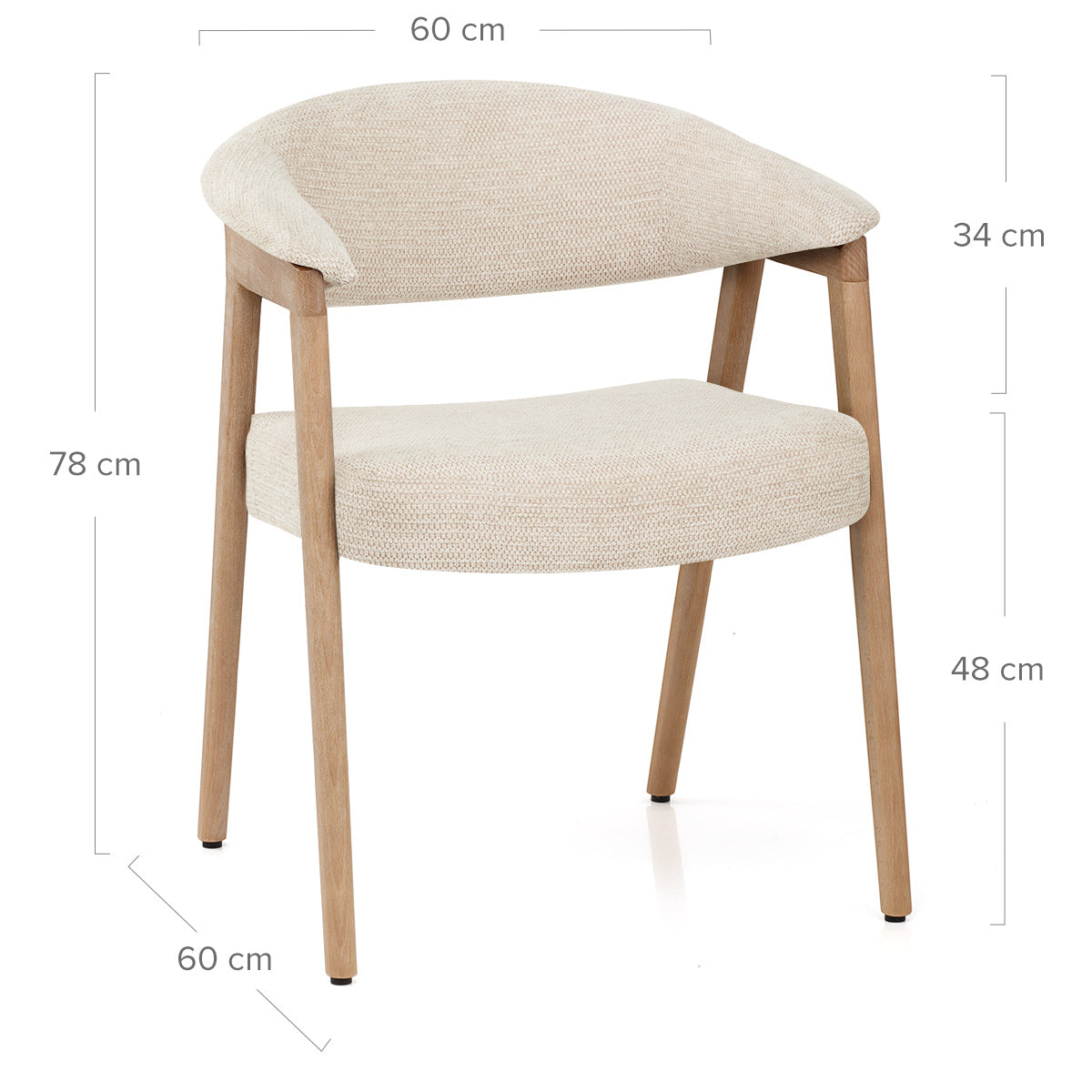 Chaise Bois Tissu - Falco Crème
