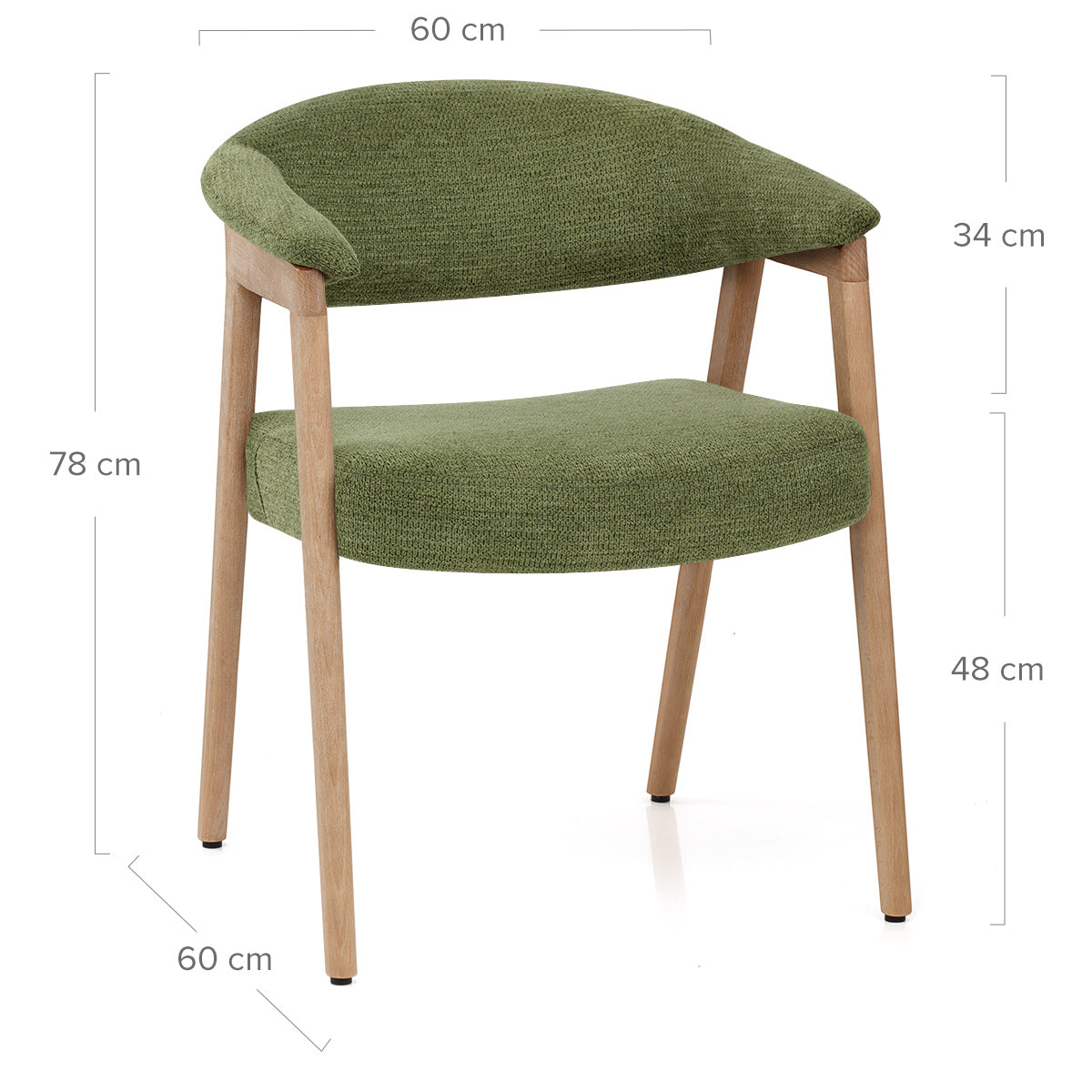 Falco Chair Oak & Green Fabric