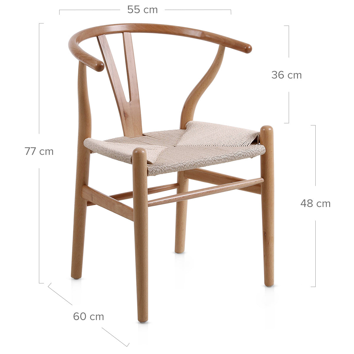 Chaise Bois Corde - Maxime Crème