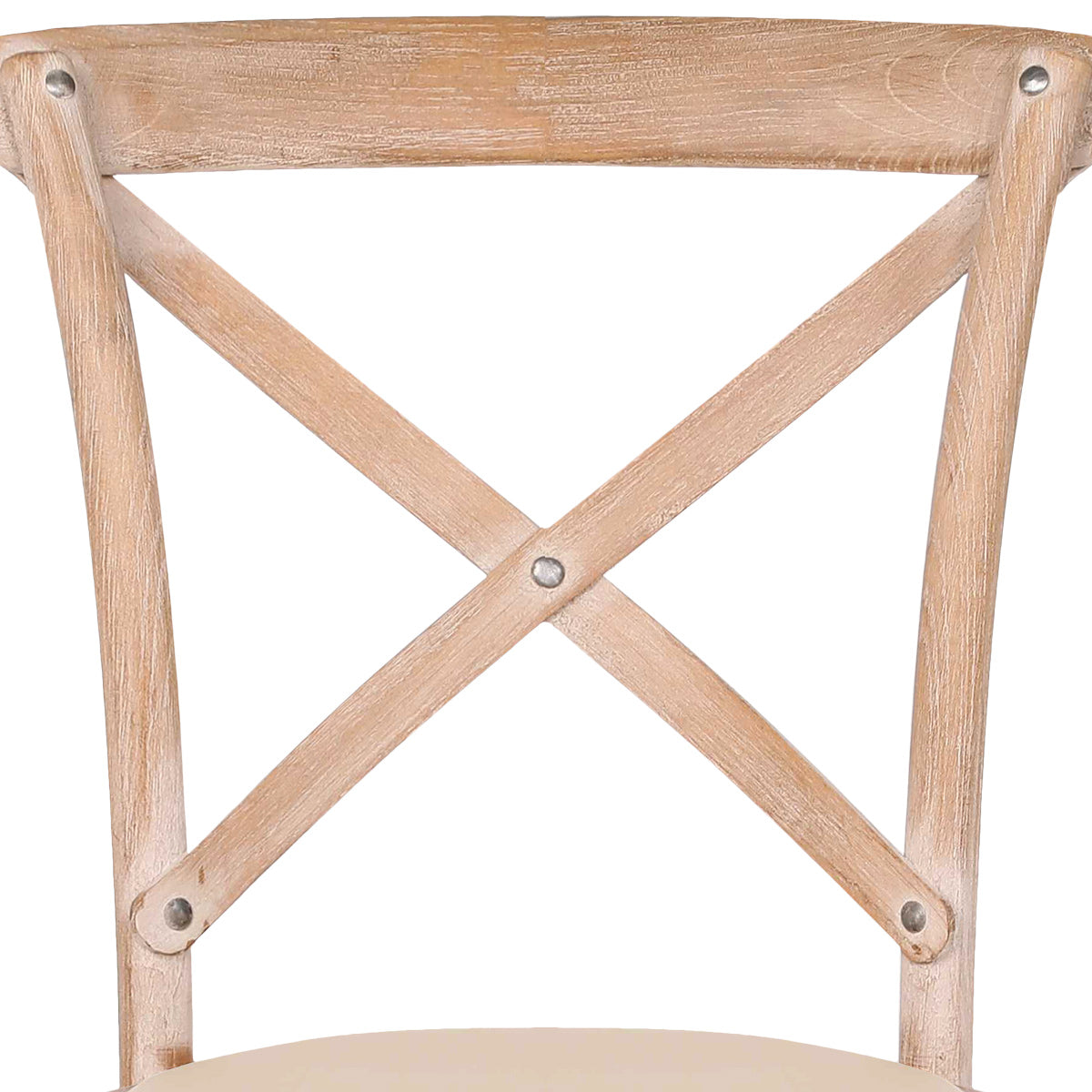 Chaise Bois Cuir Véritable - Marcel Crème
