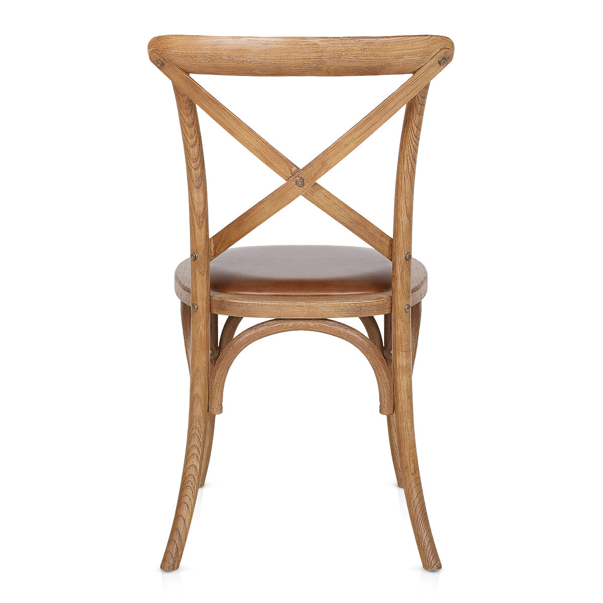 Chaise Bois Cuir Véritable - Marcel Marron