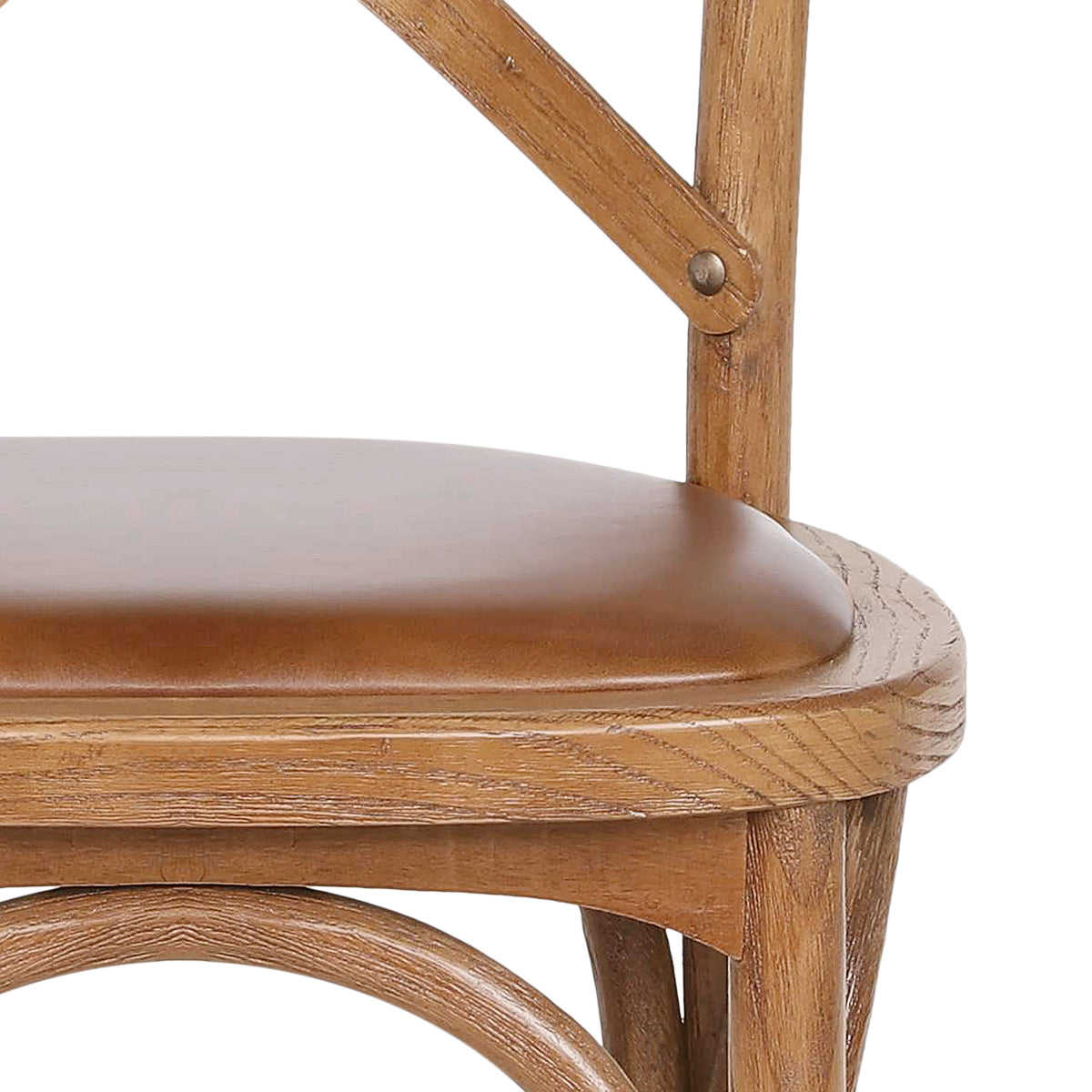 Chaise Bois Cuir Véritable - Marcel Marron