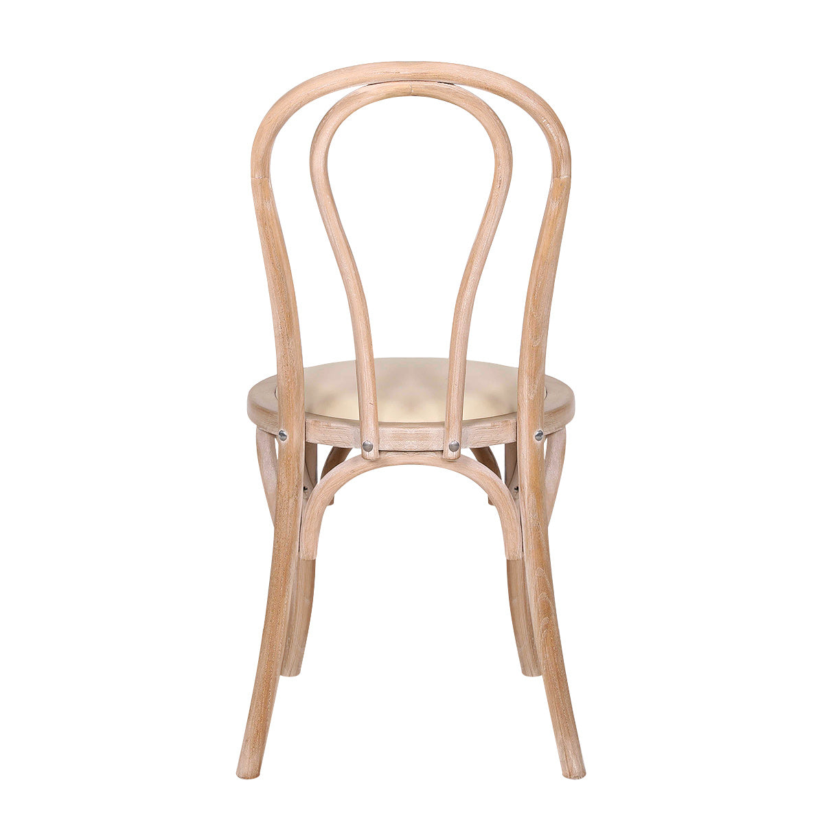 Chaise Bistrot Bois Cuir Véritable - Henri Crème