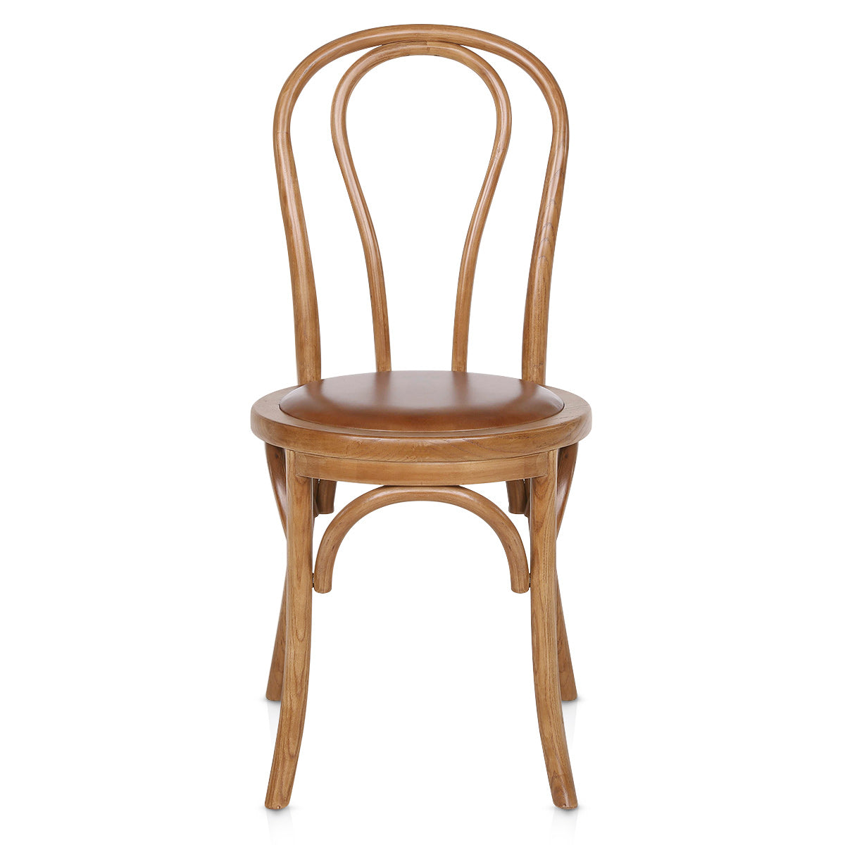 Henri Walnut Bistro Chair Brown Real Leather