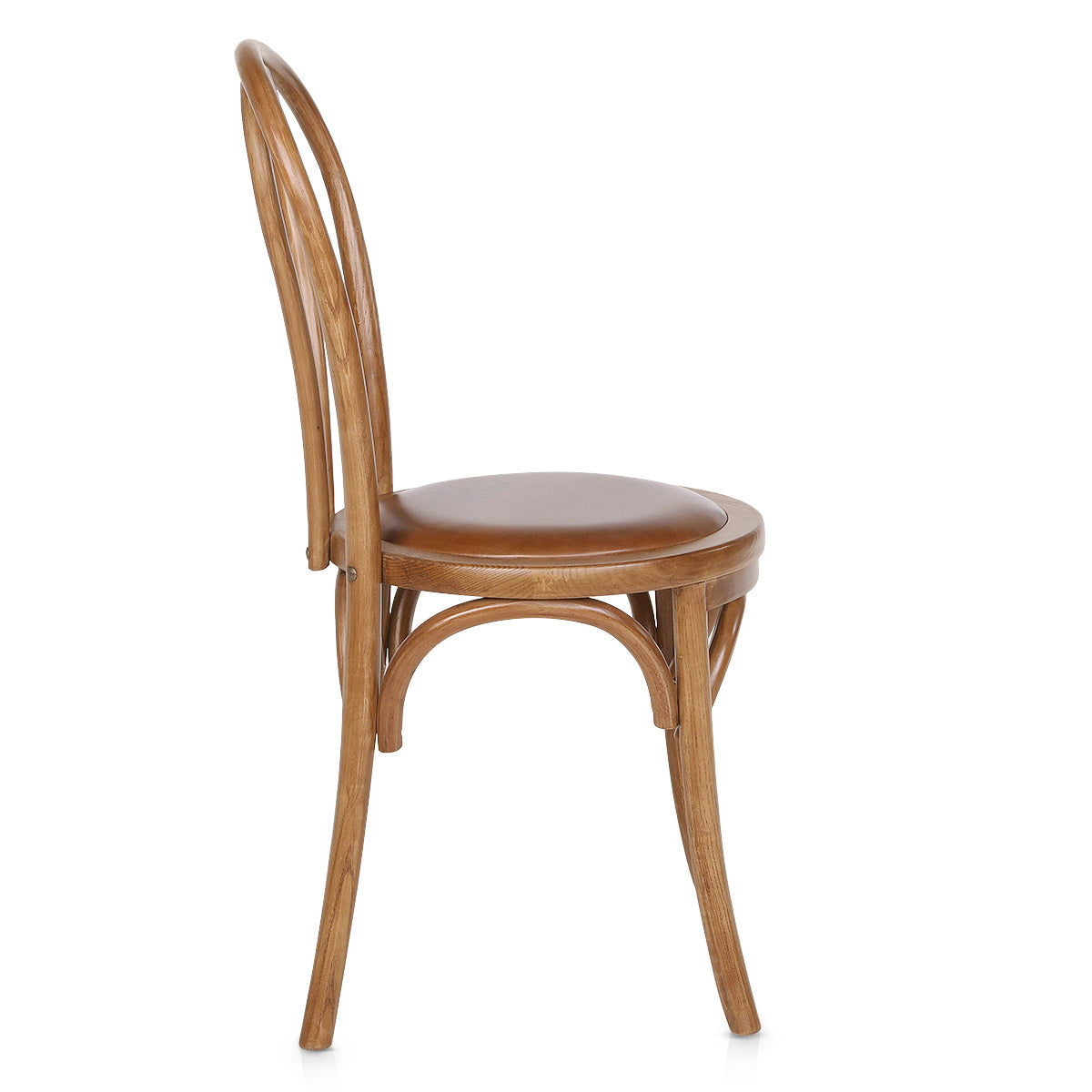 Henri Walnut Bistro Chair Brown Real Leather